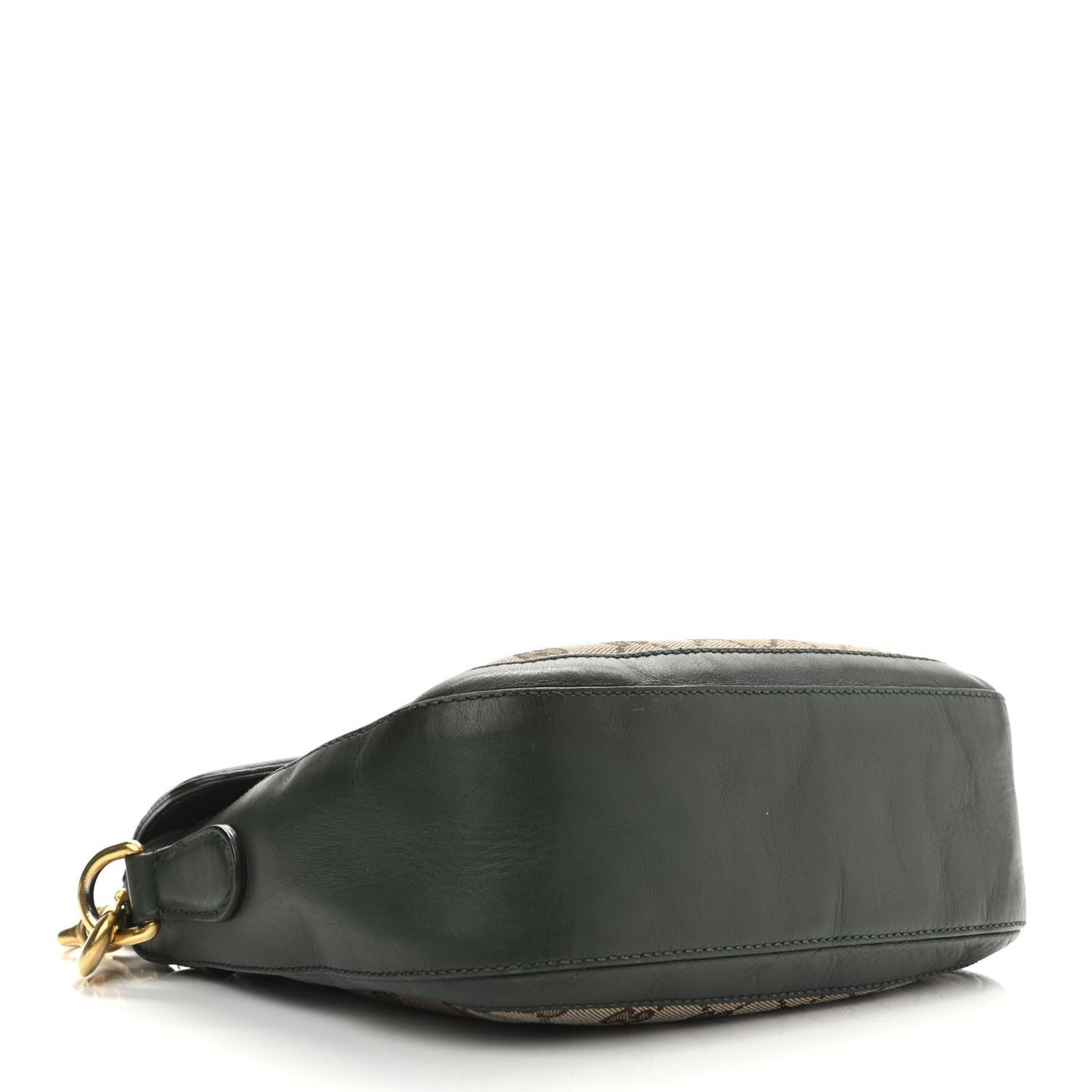 Monogram Calfskin Medium Lady Web Shoulder Bag Beige Green