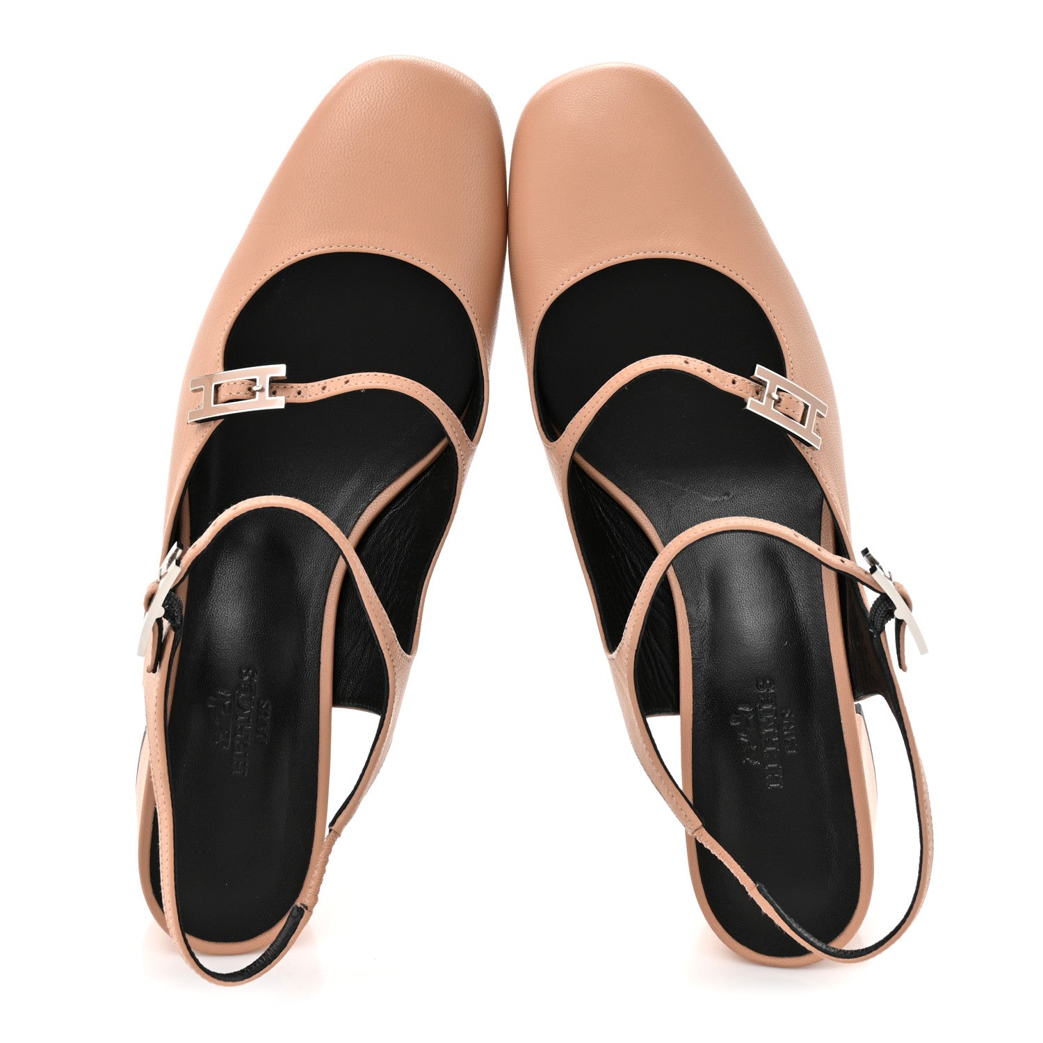 Hermes Goatskin Jackie 50 Pumps 38 Rose Antique 2 of 11