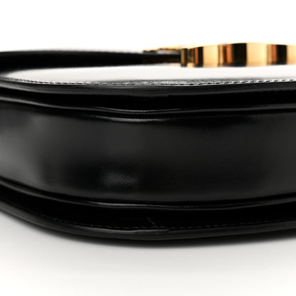 Celine Shiny Calfskin Besace Clea Chain Triomphe Black 9 of 10