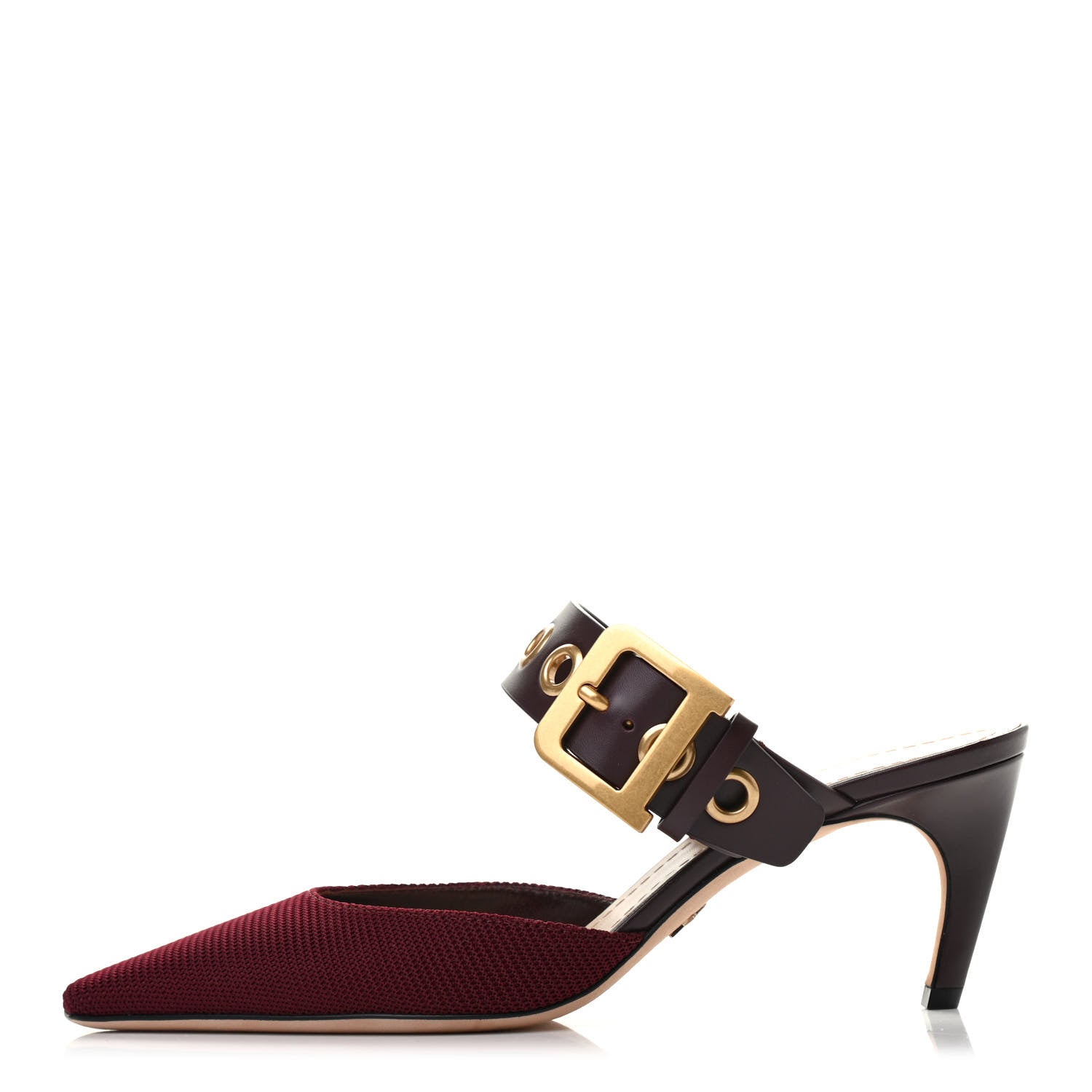 Christian Dior Technical Fabric Calfskin D-Dior 65mm Mules 38 Rouge Black 1 of 8