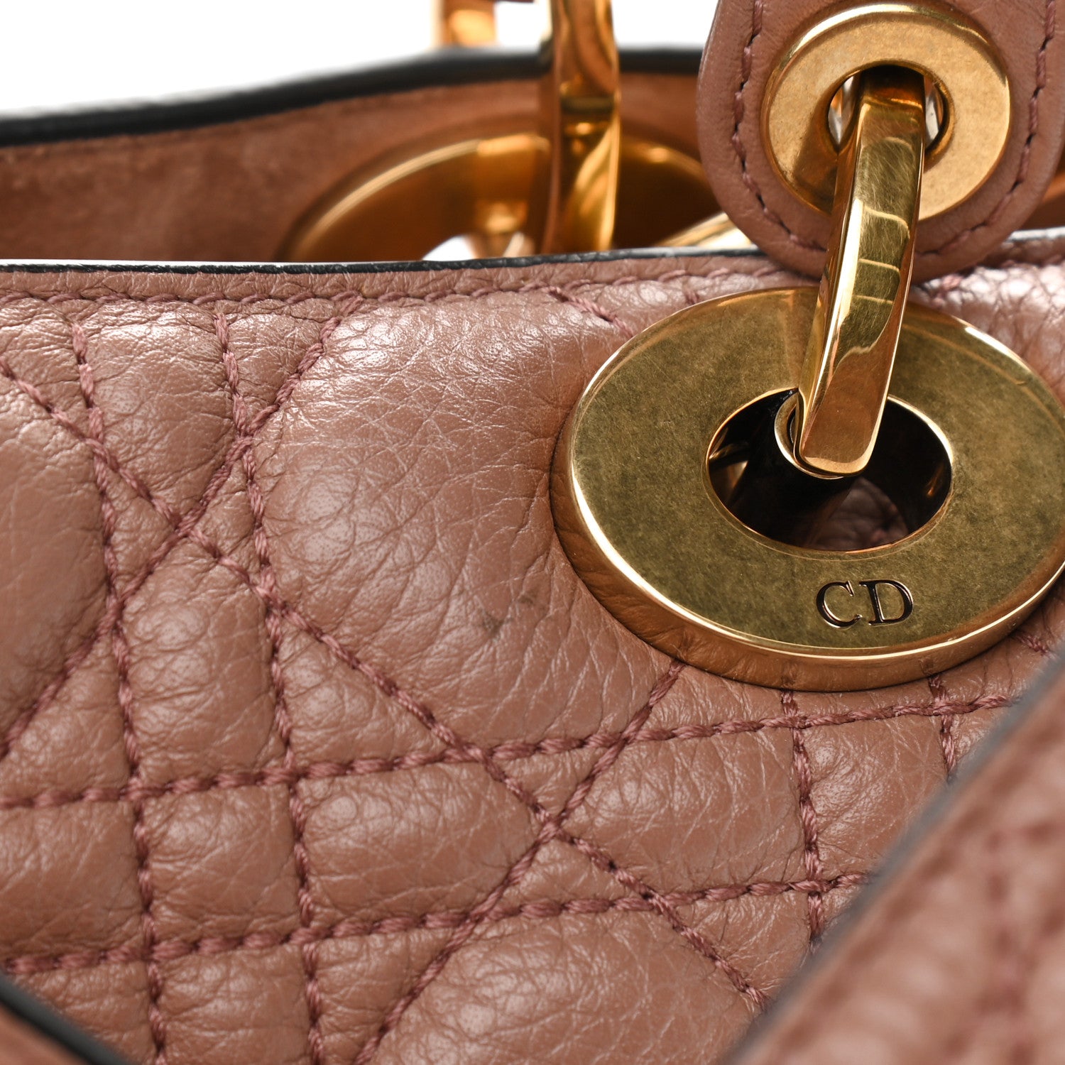 Christian Dior Grained Calfskin Cannage Large Lady Dior Light Pink 6 of 8