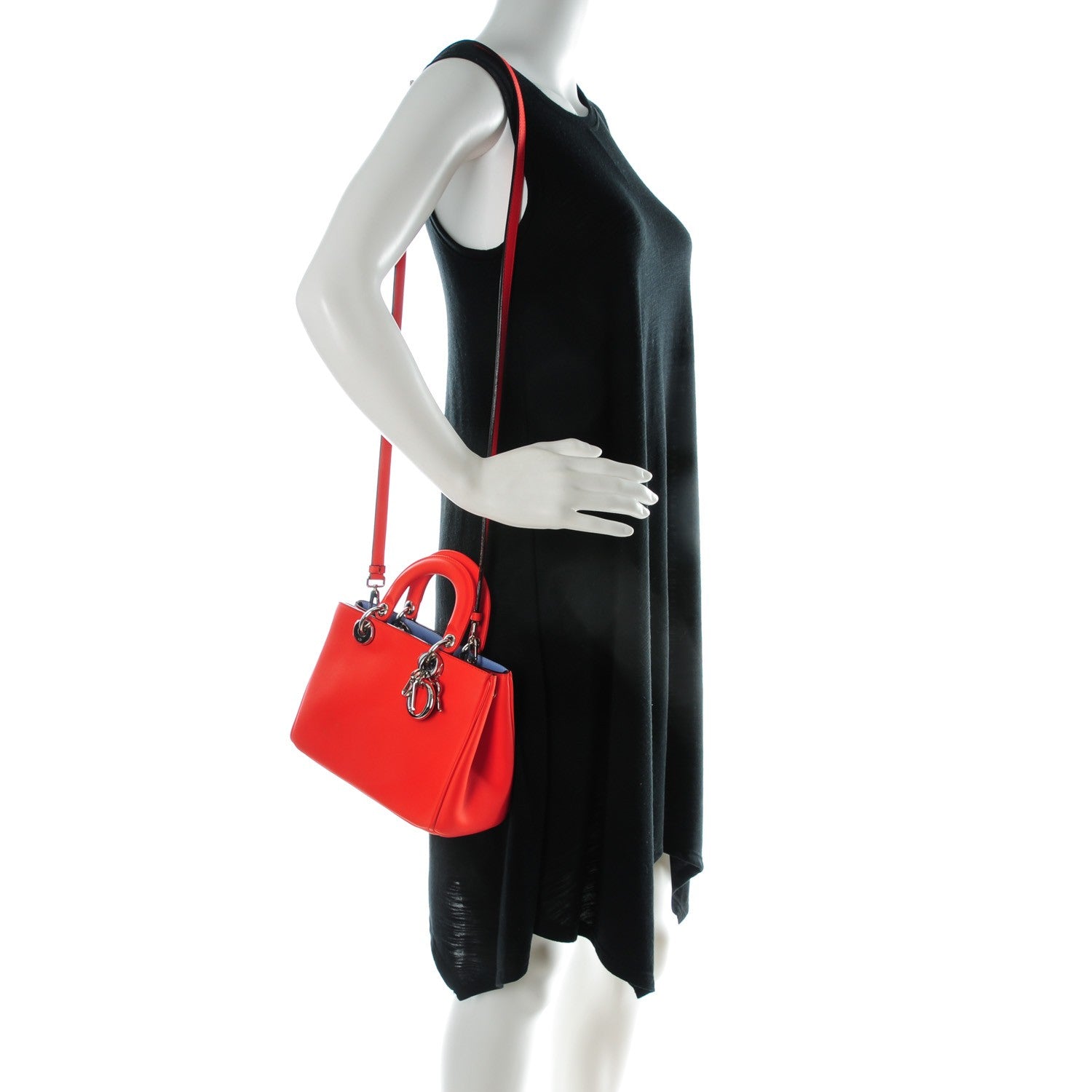 Christian Dior Calfskin Mini Diorissimo Tote Orange 2 of 8