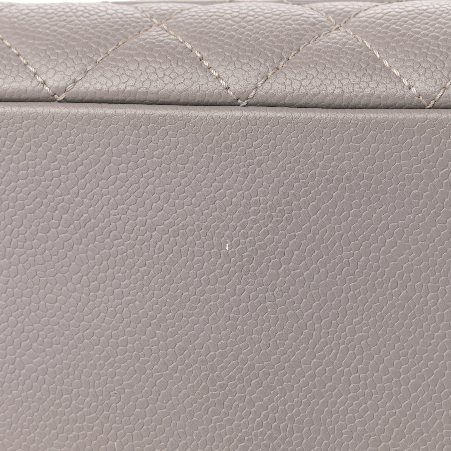 Caviar Quilted Grand Shopping Tote GST Light Grey