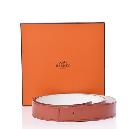 Hermes Swift Epsom 32mm Belt Strap 95 Rouge Venetian White 7 of 7