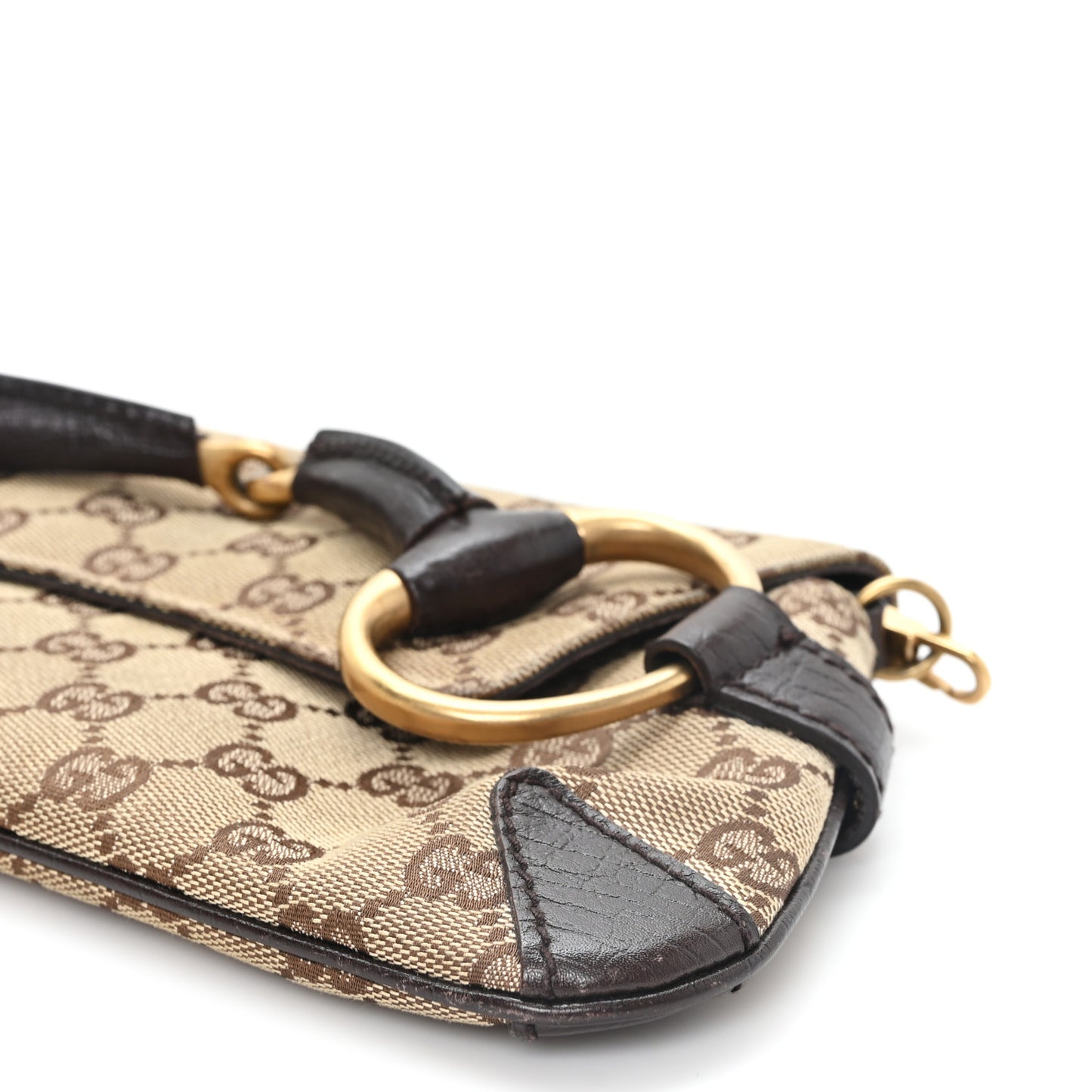 Monogram Horsebit Clutch Dark Brown