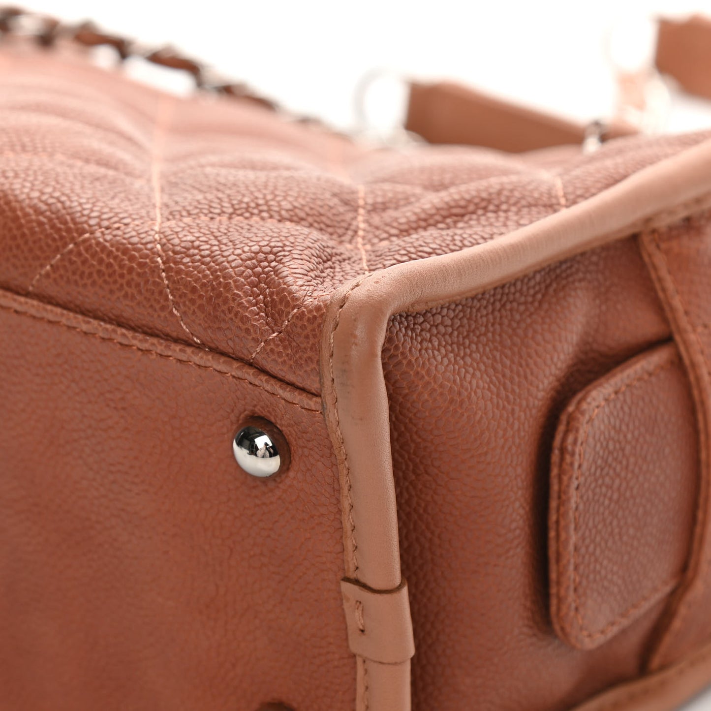 Caviar Quilted Small Casual Riviera Zip Shoulder Bag Brown