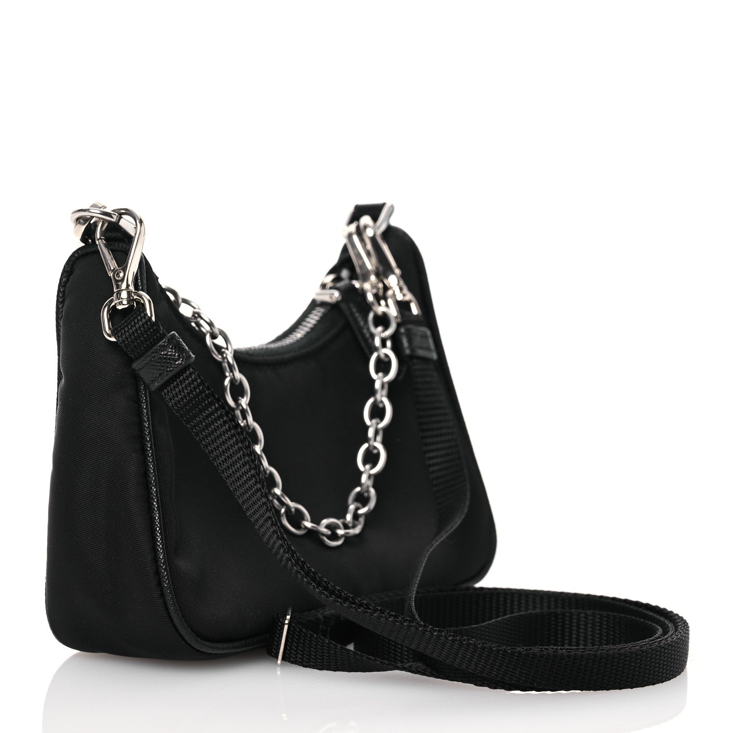 Prada Tessuto Nylon Mini Re-Edition 2000 Shoulder Bag Black 2 of 10