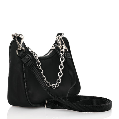 Prada Tessuto Nylon Mini Re-Edition 2000 Shoulder Bag Black 2 of 10