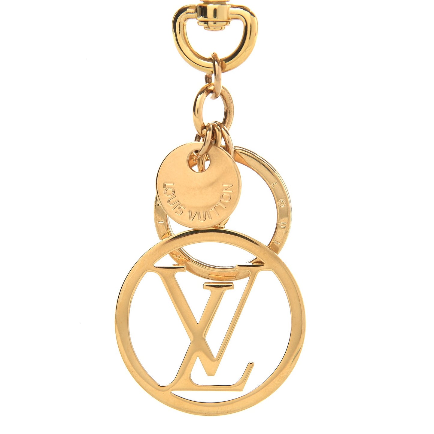 LV Circle Bag Charm Key Holder Gold