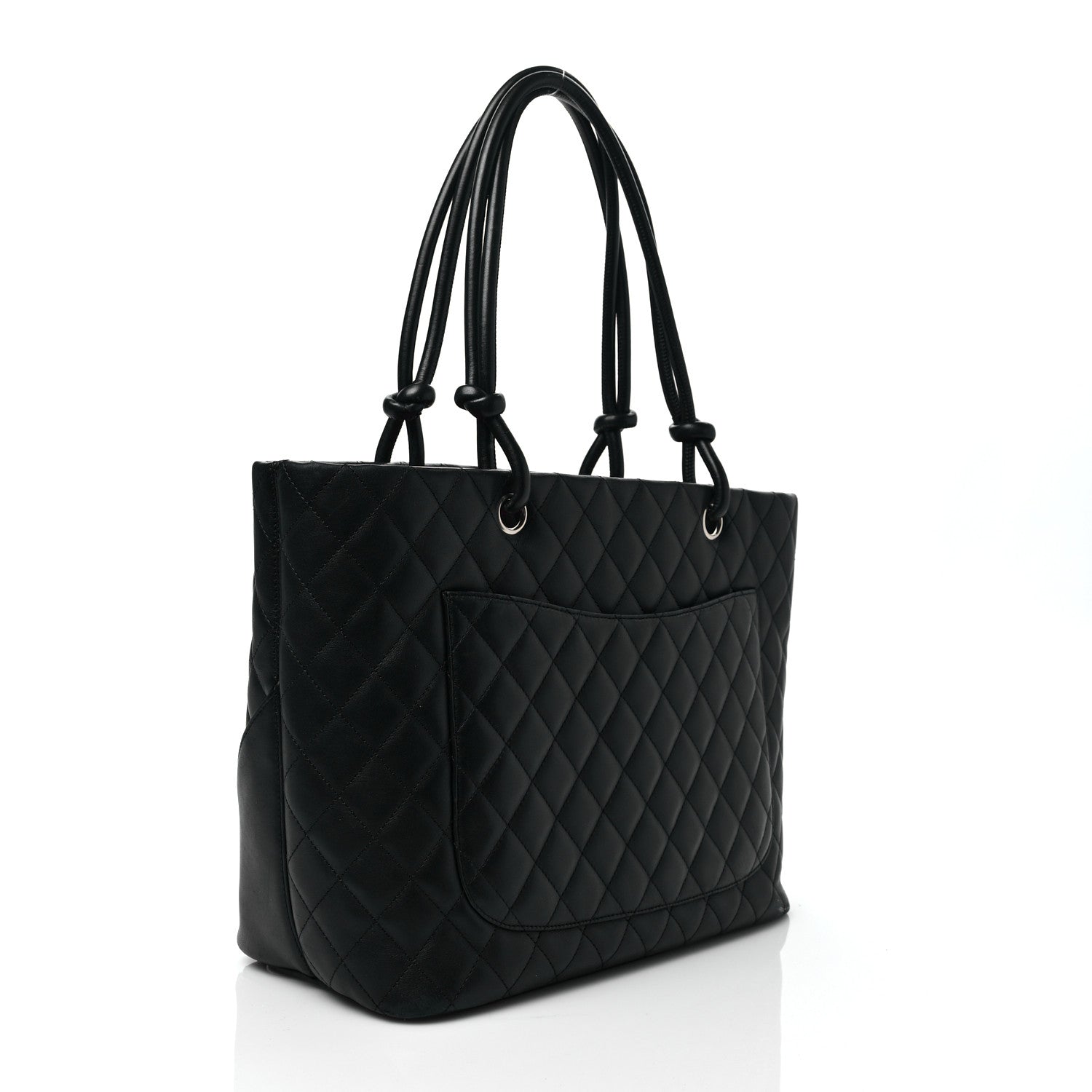 Chanel Calfskin Quilted Large Cambon Tote Black White 3 of 8