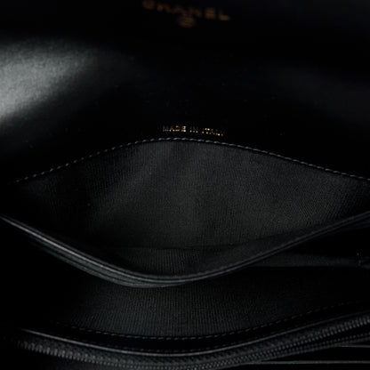 Chanel Caviar Quilted Filigree Large Gusset Flap Wallet Black 6 of 13