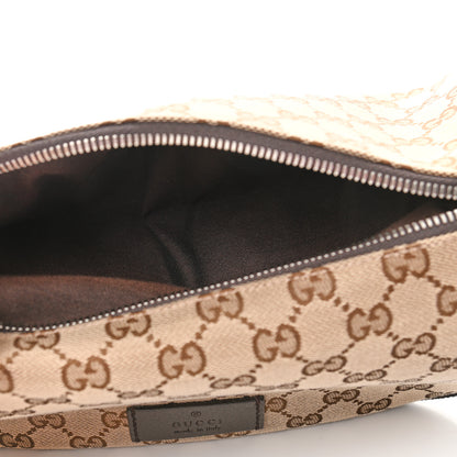 Gucci Monogram Dollar Calfskin Waist Pouch Beige Ebony Testa di Moro Marrone Scuro 5 of 12