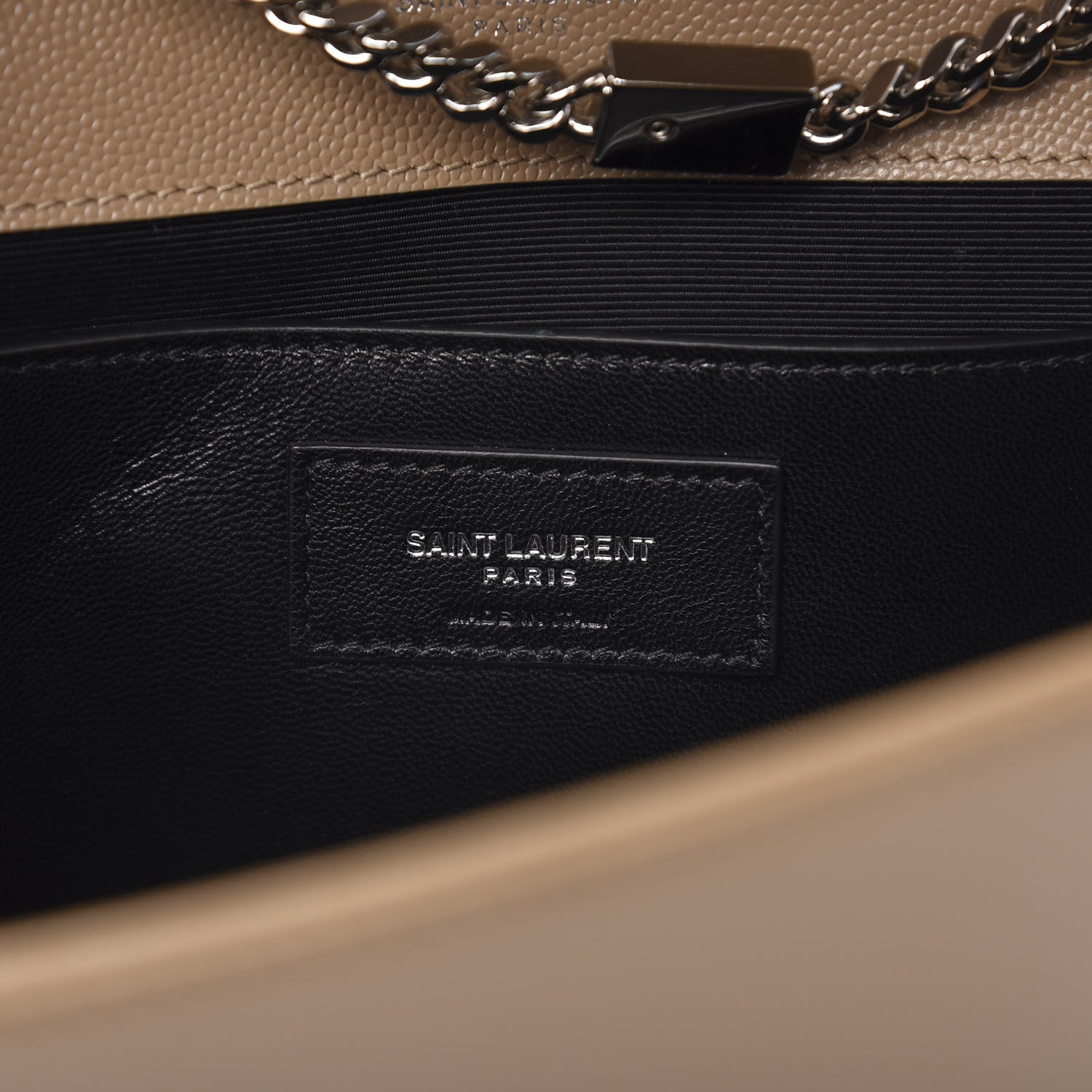 Saint Laurent Grain De Poudre Medium Monogram Kate Satchel Dark Beige 7 of 10
