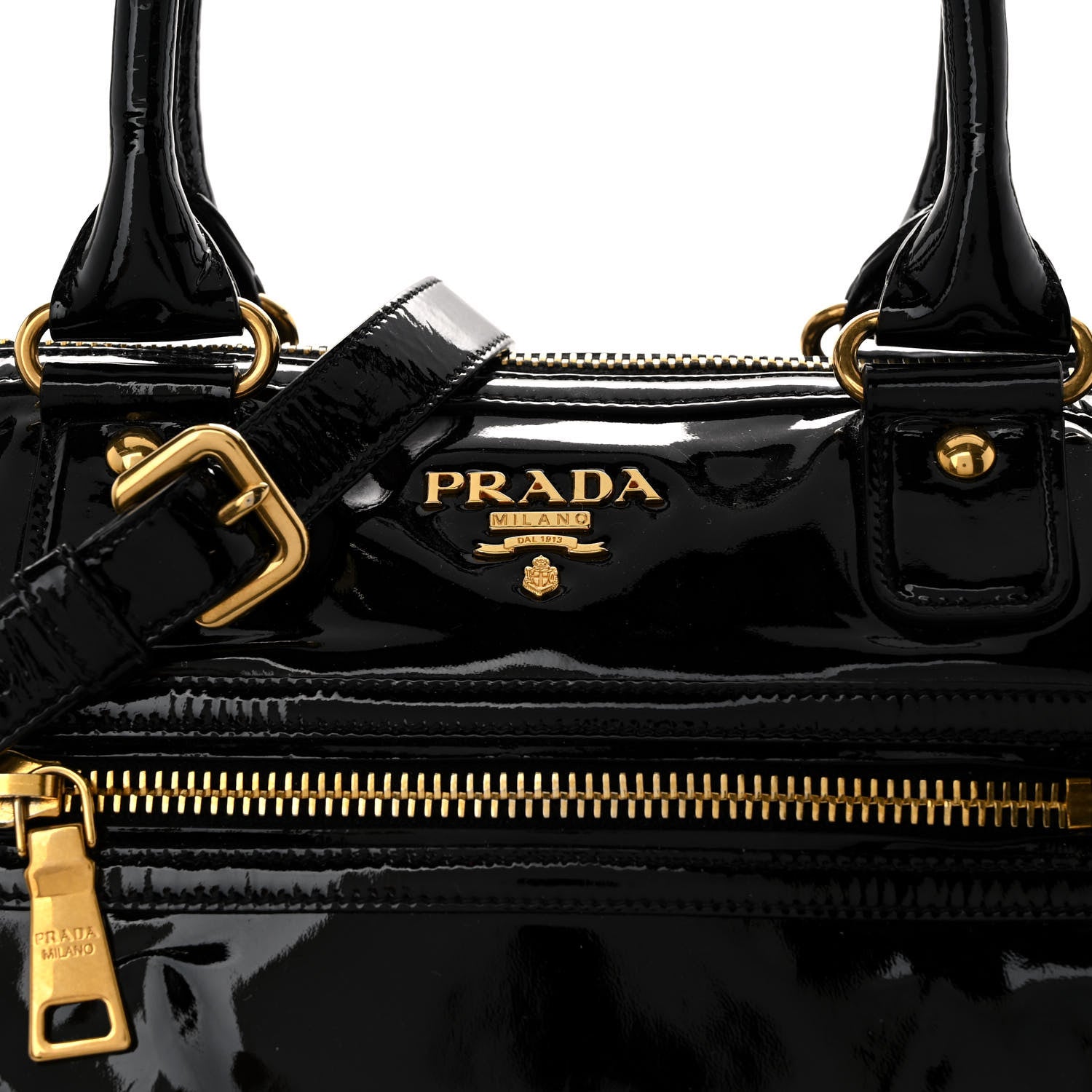 Prada Vernice Shopping Satchel Black 7 of 11