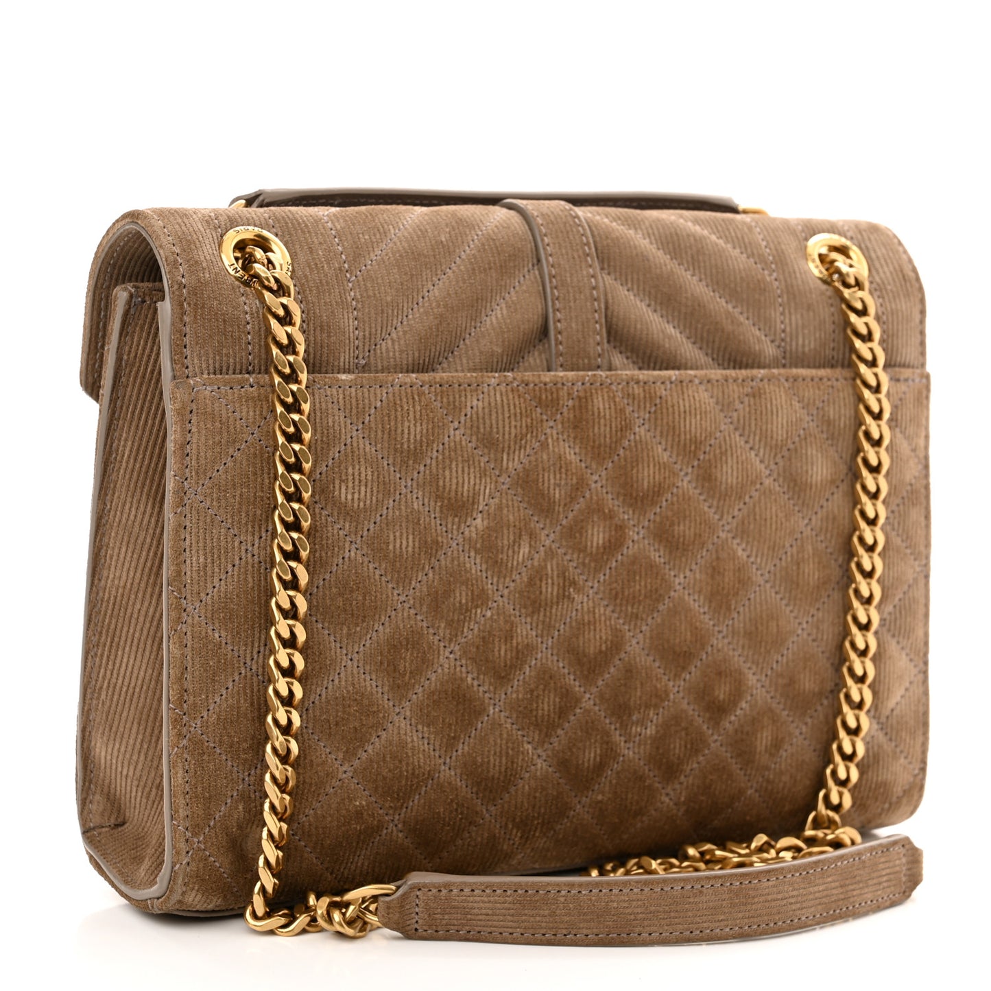 Canvas Calfskin Mixed Matelasse Triquilt Medium Monogram Satchel Beige