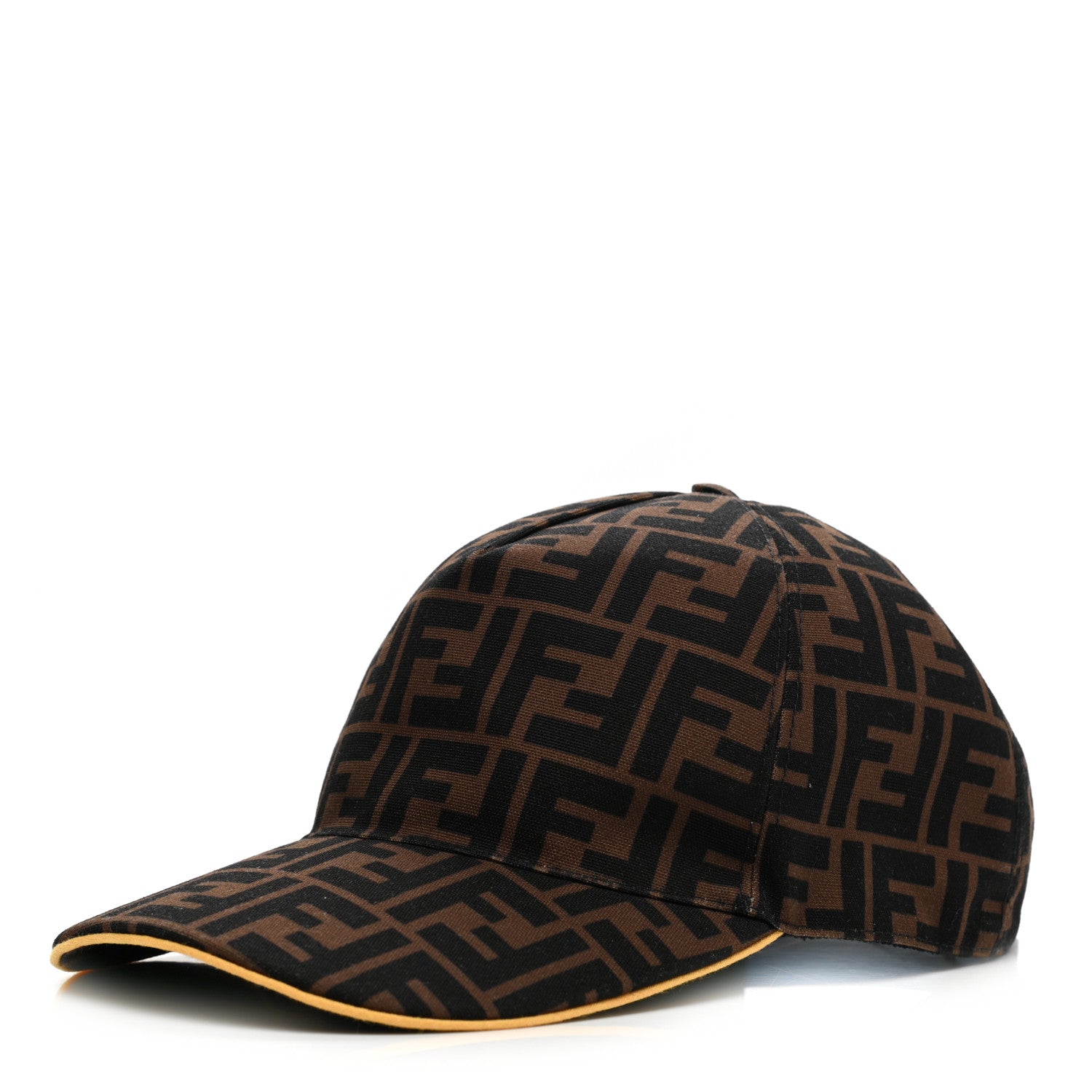 Fendi Canvas FF Reloaded Baseball Hat Tobacco Yellow 1 of 8