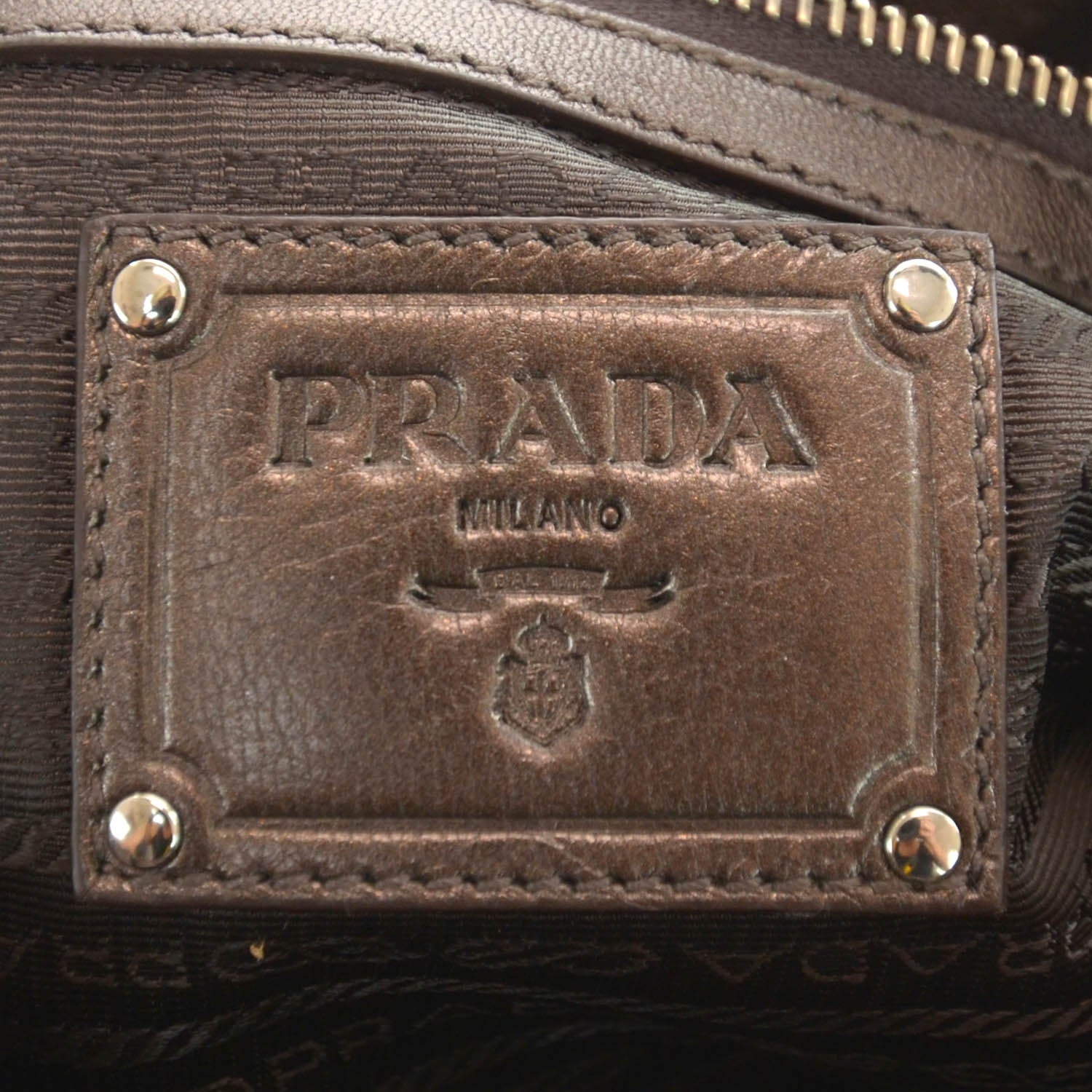 Prada Nappa Mordore Stripes Shoulder Bag Graphite 6 of 9
