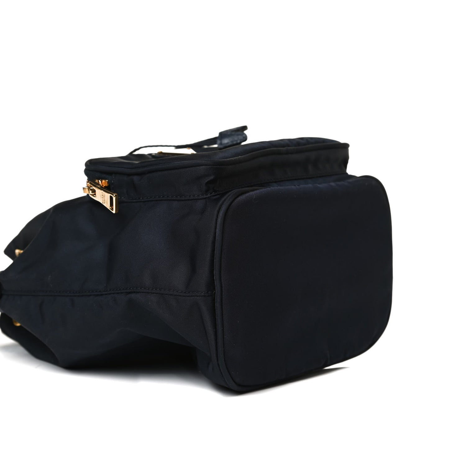 Saffiano Tessuto Nylon Mini Bucket Crossbody Bag Navy