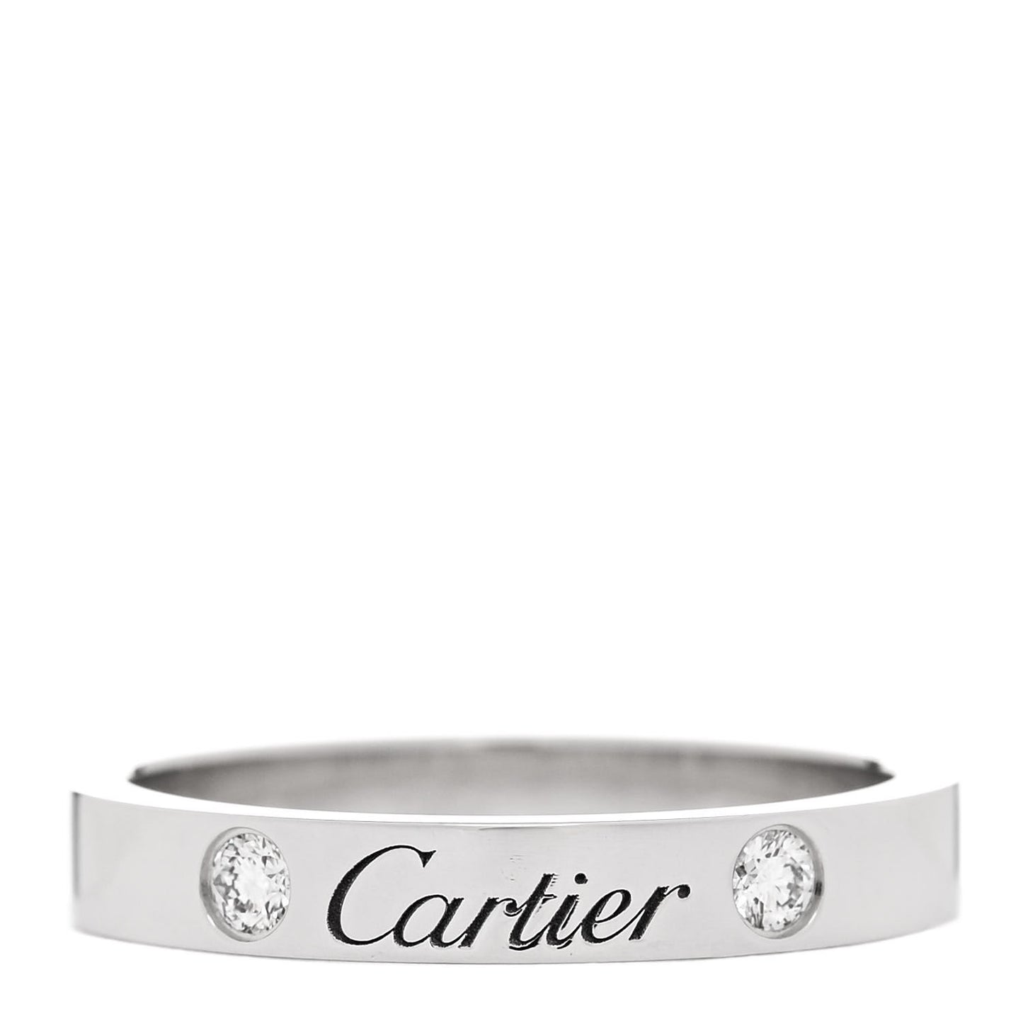 Platinum 2 Diamond 3mm C De Cartier Wedding Band Ring 52 6