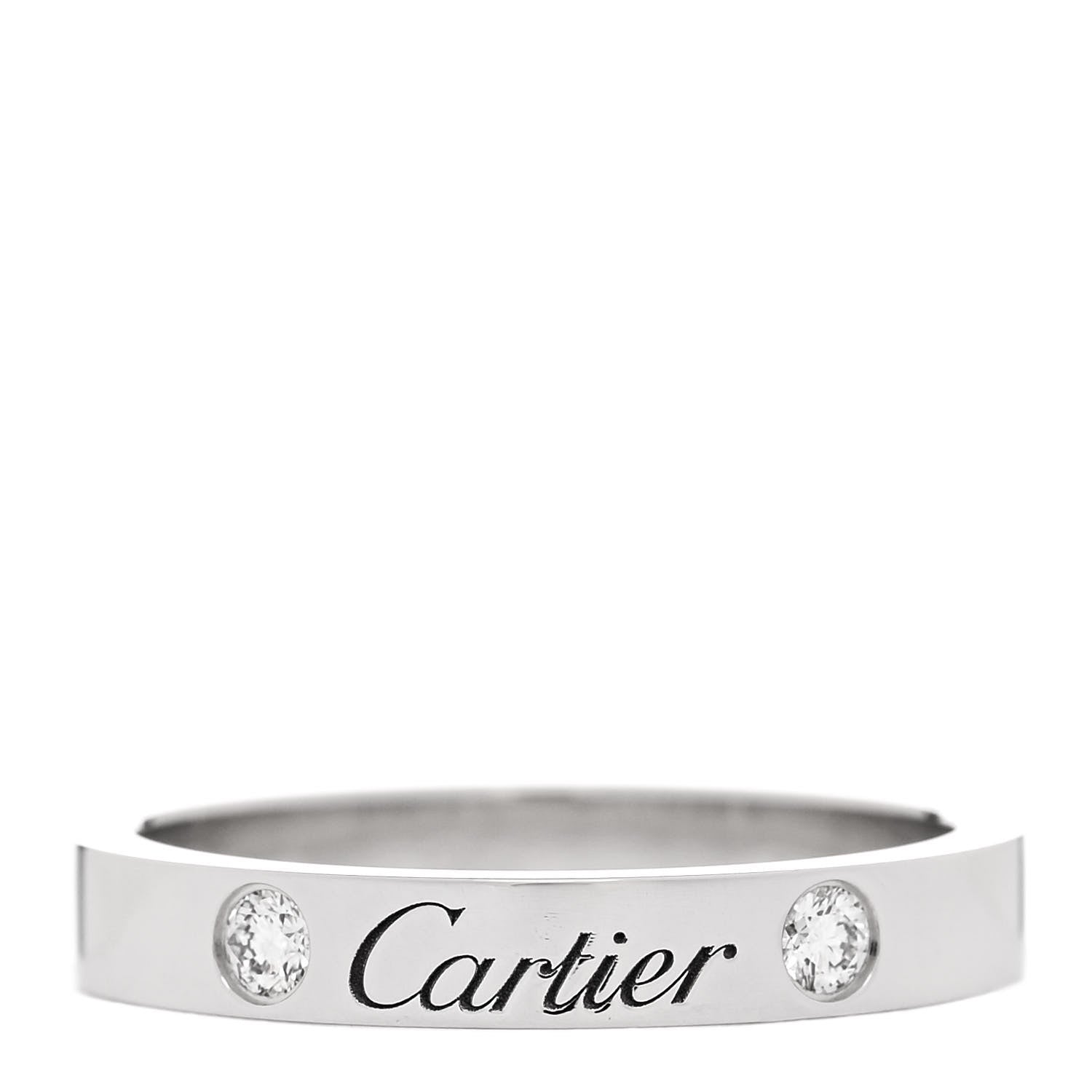 Cartier Platinum 2 Diamond 3mm C De Cartier Wedding Band Ring 52 6 1 of 5