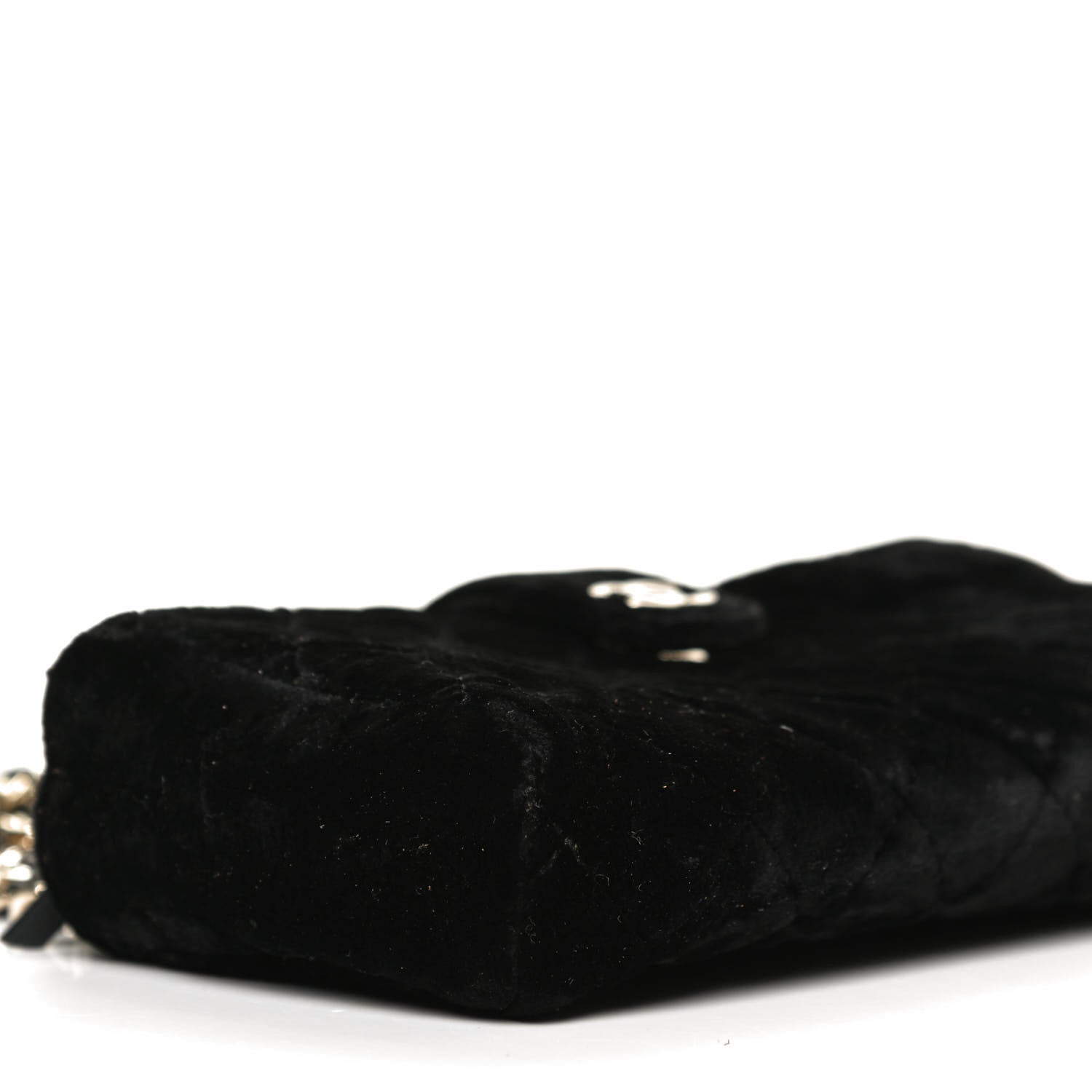 Chanel Velvet Quilted Small Clutch With Chain Black 10 of 13