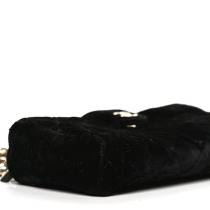 Chanel Velvet Quilted Small Clutch With Chain Black 10 of 13