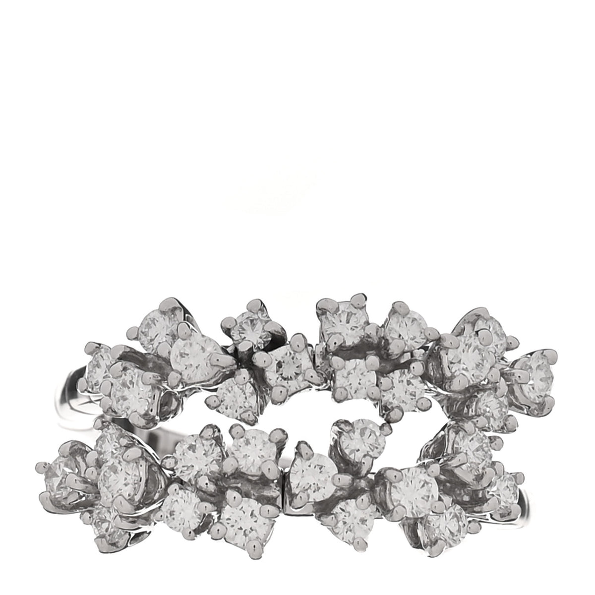 Damiani 18K White Gold Diamond Mimosa Cluster Ring 52 6 1 of 5