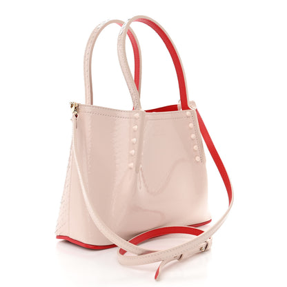 Christian Louboutin Patent Snakeskin Embossed Spiked Mini Cabarock Shopper Tote Leche 3 of 10