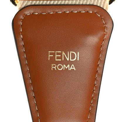 Fendi Jacquard Ribbon Vitello King FF Bi-Color Intreccio Adjustable Strap You Beige Tan 3 of 6