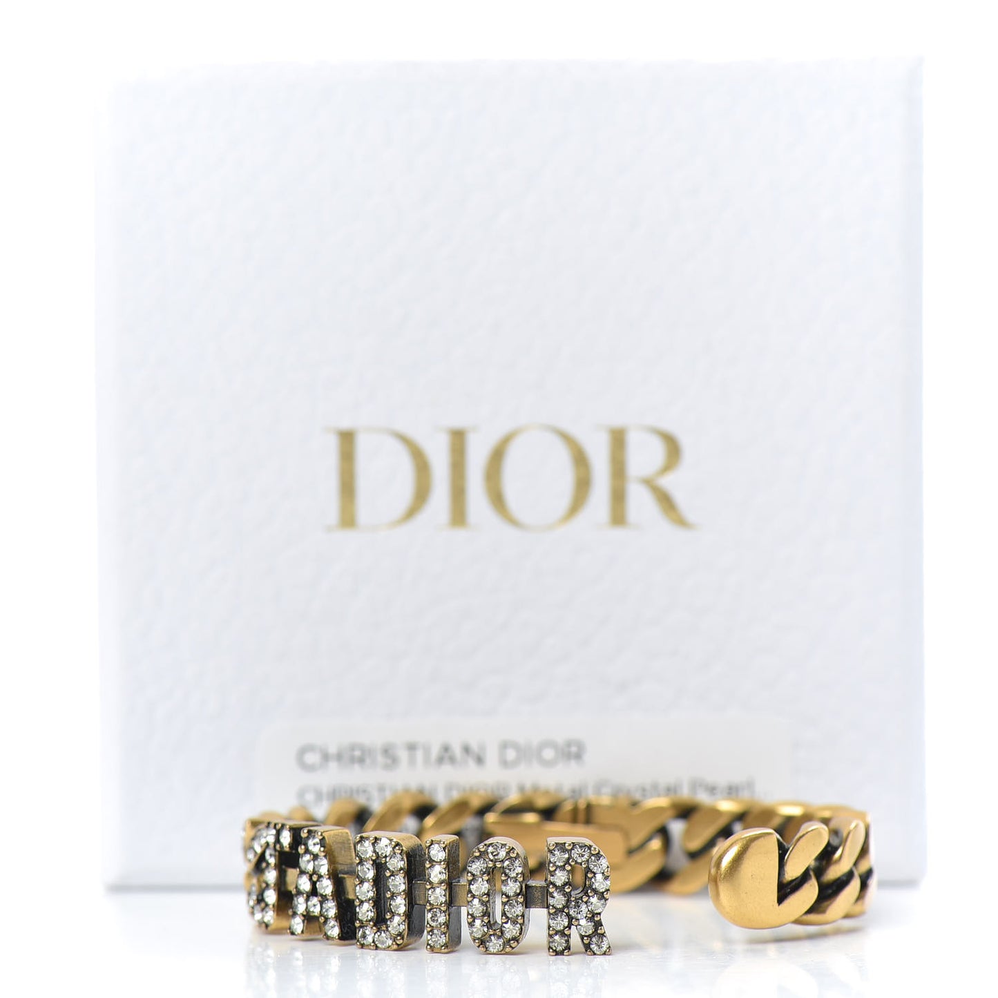 Metal Crystal J'Adior Chain Bracelet Gold
