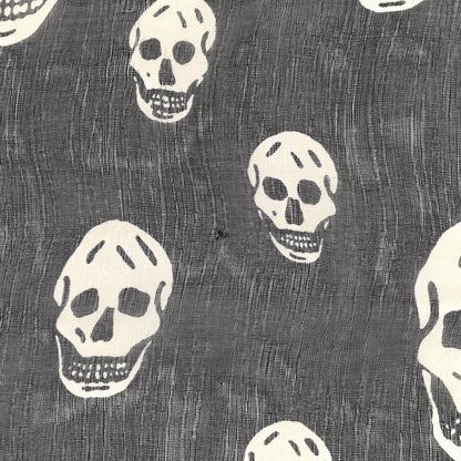 Alexander McQueen Silk Chiffon Skull Scarf Black Ivory 4 of 6