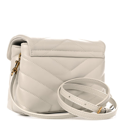 Saint Laurent Calfskin Y Quilted Monogram Toy Loulou Crossbody Bag Crema Soft 3 of 11