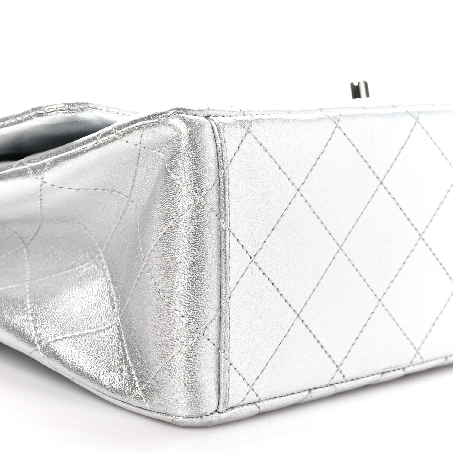 Chanel Metallic Lambskin Quilted Maxi Single Flap Silver 9 of 10