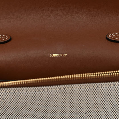 Burberry Cotton Canvas Horseferry Print Small Crossbody Bag Grey Tan 6 of 11