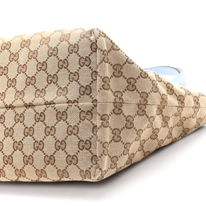 Gucci Grained Calfskin Monogram Small Totissima Reversible Tote Light Blue 10 of 17