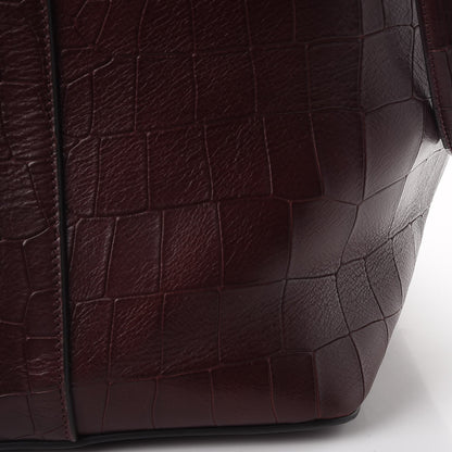 Mulberry Deep Calfskin Crocodile Embossed Kite Bucket Bag Oxblood 11 of 15