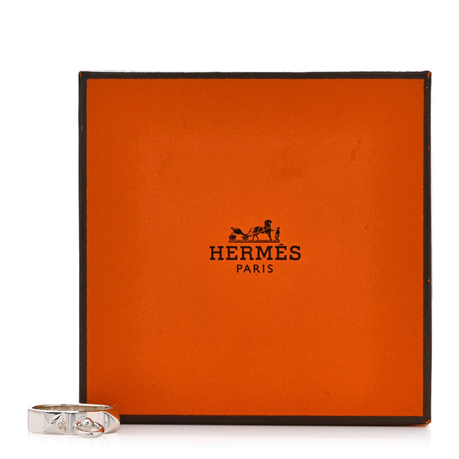 Hermes Sterling Silver PM Collier De Chien Ring 55 7.25 5 of 5