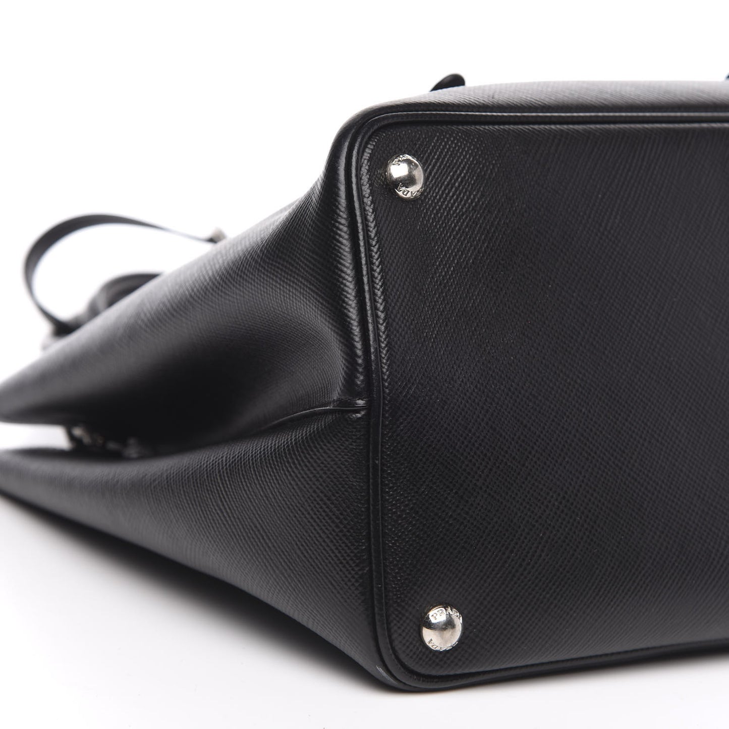 Saffiano Cuir Medium Double Handle Tote Black