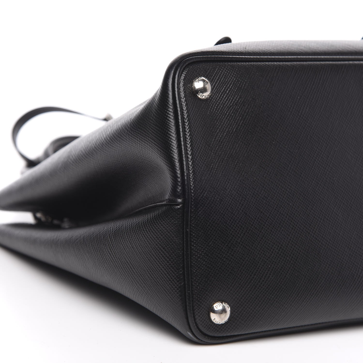 Prada Saffiano Cuir Medium Double Handle Tote Black 7 of 16