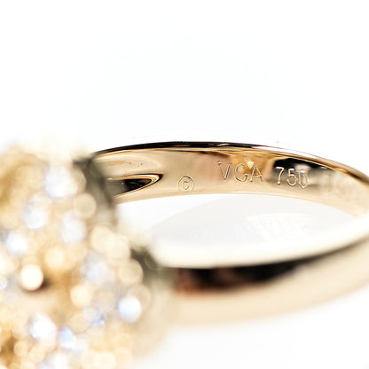 Van Cleef & Arpels 18K Yellow Gold Diamond Vintage Alhambra Ring 50 5.25 3 of 4