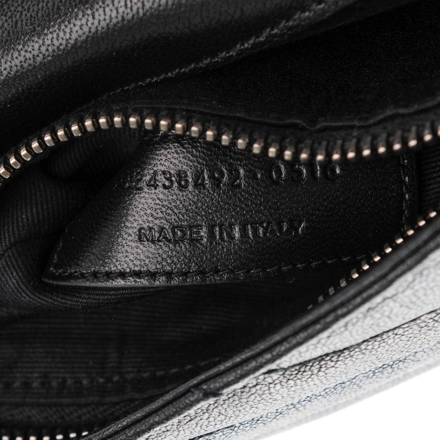 Saint Laurent Sheepskin Matelasse Chevron Monogram College Chain Wallet Black 7 of 7