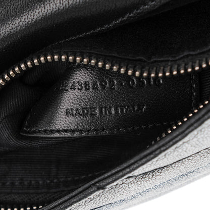 Saint Laurent Sheepskin Matelasse Chevron Monogram College Chain Wallet Black 7 of 7
