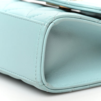 Chanel Lambskin Quilted Mini Trendy CC Chain Wallet Light Blue 9 of 10