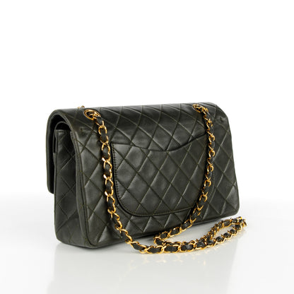 Chanel Lambskin Quilted Medium Double Flap Dark Green 4 of 10
