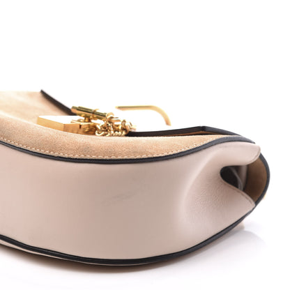 Chloe Suede Smooth Calfskin Mini Drew Shoulder Bag Cement Pink 7 of 10