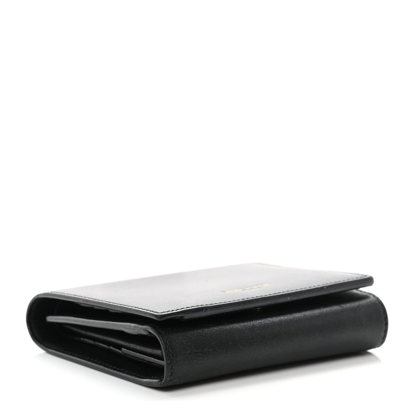 Smooth Calfskin Compact Wallet Black