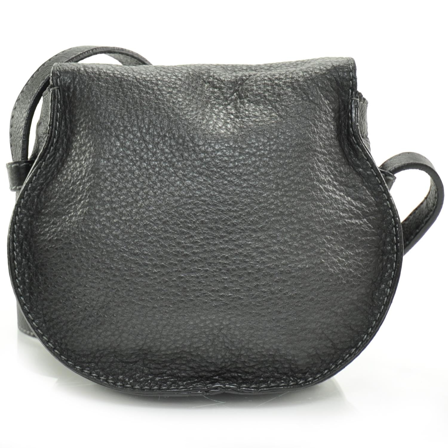 Chloe Leather Marcie Round Crossbody Bag Black 4 of 9
