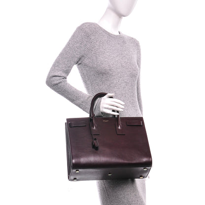 Saint Laurent Calfskin Large Sac De Jour Carryall Amarena 2 of 6