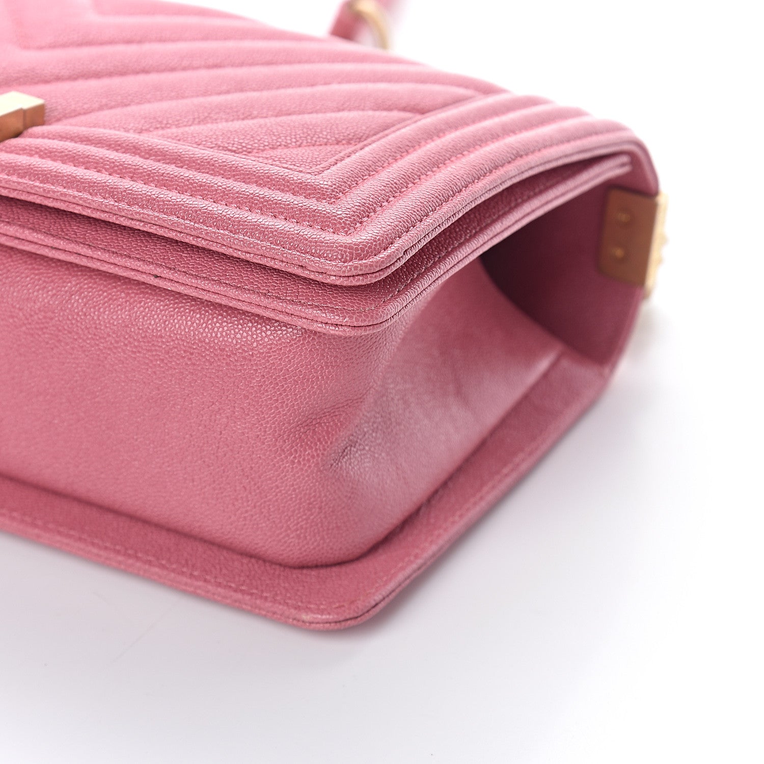 Chanel Caviar Chevron Quilted Medium Boy Flap Pink 9 of 9