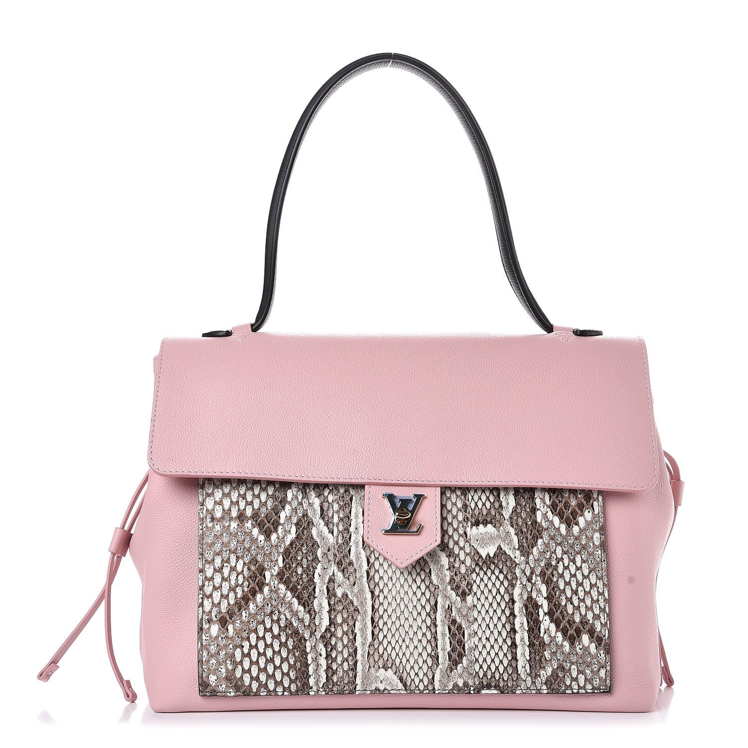 Louis Vuitton Calfskin Snakeskin Lockme MM Rose Ballerine 1 of 7